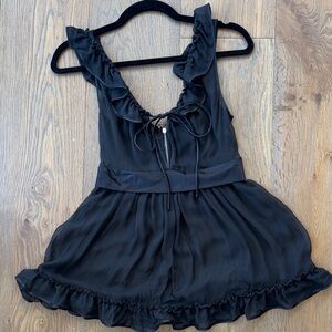 Dolce & Gabbana Black Sheer Babydoll Tank